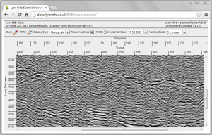 Web Seismic Viewer - greyscale display